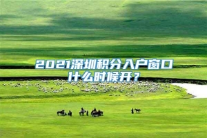 2021深圳积分入户窗口什么时候开？