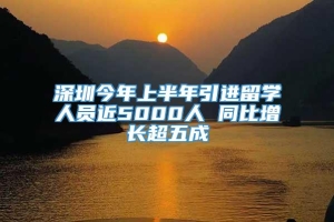 深圳今年上半年引进留学人员近5000人 同比增长超五成