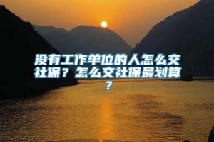 没有工作单位的人怎么交社保？怎么交社保最划算？