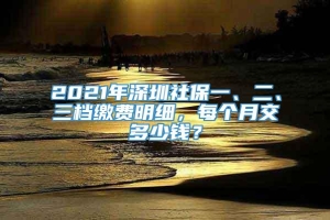 2021年深圳社保一、二、三档缴费明细，每个月交多少钱？