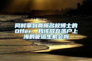 同时拿到两所名校博士的Offer，我该放弃落户上海的管培生机会吗