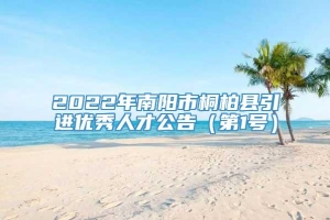 2022年南阳市桐柏县引进优秀人才公告（第1号）