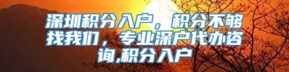 深圳积分入户，积分不够找我们，专业深户代办咨询,积分入户