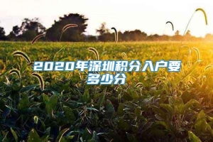 2020年深圳积分入户要多少分