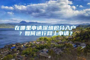 在哪里申请深圳积分入户？如何进行网上申请？