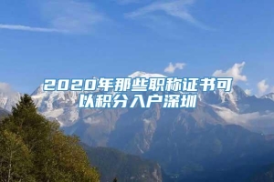 2020年那些职称证书可以积分入户深圳