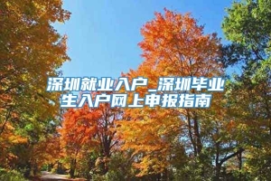 深圳就业入户_深圳毕业生入户网上申报指南