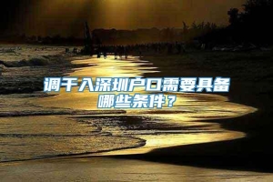 调干入深圳户口需要具备哪些条件？