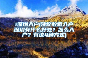 i深圳入户(建议收藏入户深圳有什么好处？怎么入户？有这4种方式)