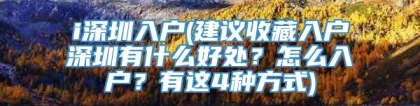 i深圳入户(建议收藏入户深圳有什么好处？怎么入户？有这4种方式)