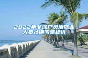 2022年非深户灵活就业人员社保缴费标准