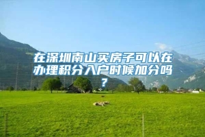 在深圳南山买房子可以在办理积分入户时候加分吗？