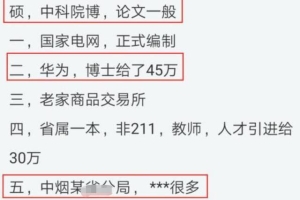 90后博士拒绝华为45万年薪，晒出6个录取公司名单，网友：羡慕