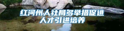 红河州人社局多举措促进人才引进培养