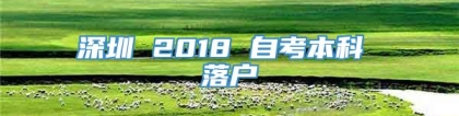 深圳 2018 自考本科 落户