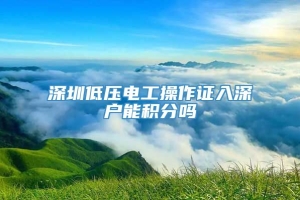 深圳低压电工操作证入深户能积分吗