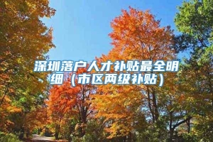 深圳落户人才补贴最全明细（市区两级补贴）