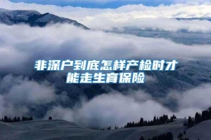 非深户到底怎样产检时才能走生育保险