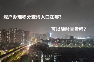 深户办理积分查询入口在哪？可以随时查看吗？