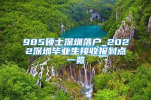 985硕士深圳落户_2022深圳毕业生接收报到点一览