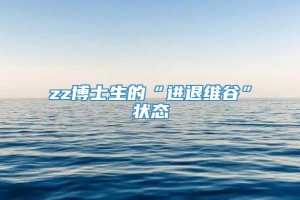 zz博士生的“进退维谷”状态