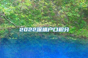 2022深圳户口积分