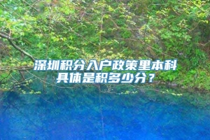 深圳积分入户政策里本科具体是积多少分？