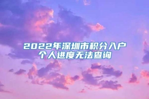 2022年深圳市积分入户个人进度无法查询