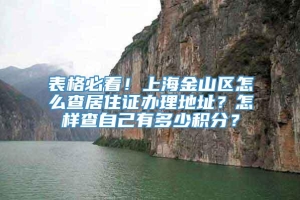 表格必看！上海金山区怎么查居住证办理地址？怎样查自己有多少积分？