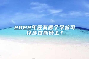 2022年还有哪个学校可以读在职博士？