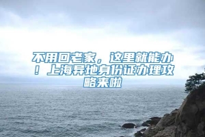 不用回老家，这里就能办！上海异地身份证办理攻略来啦