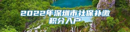 2022年深圳市社保补缴积分入户