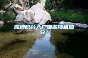 深圳积分入户哪些项目加分？