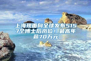 上海现面向全球发布5157个博士后岗位！最高年薪70万元