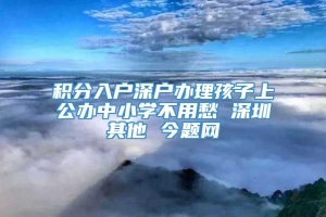 积分入户深户办理孩子上公办中小学不用愁 深圳其他 今题网