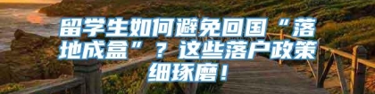 留学生如何避免回国“落地成盒”？这些落户政策细琢磨！