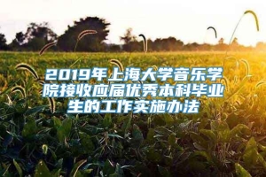 2019年上海大学音乐学院接收应届优秀本科毕业生的工作实施办法