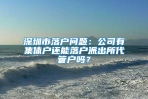 深圳市落户问题：公司有集体户还能落户派出所代管户吗？