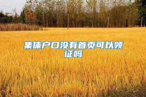 集体户口没有首页可以领证吗