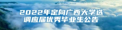 2022年定向广西大学选调应届优秀毕业生公告