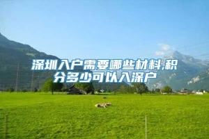 深圳入户需要哪些材料,积分多少可以入深户