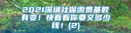 2021深圳社保缴费基数有变！快看看你要交多少钱！(2)