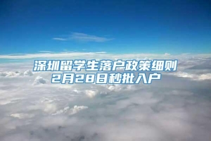 深圳留学生落户政策细则2月28日秒批入户