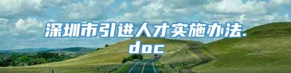 深圳市引进人才实施办法.doc