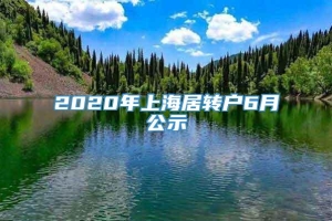 2020年上海居转户6月公示