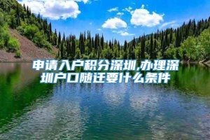 申请入户积分深圳,办理深圳户口随迁要什么条件