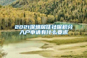 2021深圳居住社保积分入户申请有什么要求