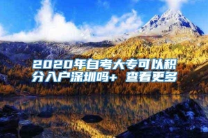 2020年自考大专可以积分入户深圳吗+ 查看更多