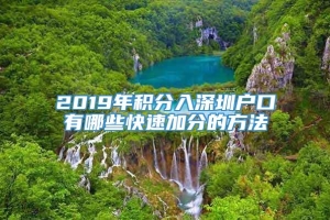 2019年积分入深圳户口有哪些快速加分的方法