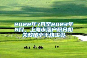 2022年7月至2023年6月，上海市落户积分相关政策中平均工资